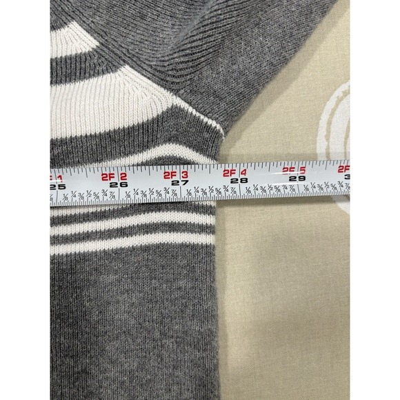 Men's Covington XL Gray Striped 100% Cotton Crewneck Sweater Long Sleeve - Picture 8 of 9